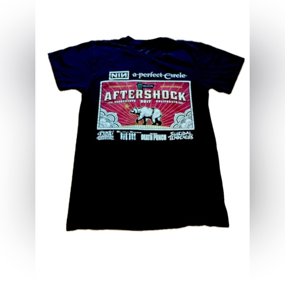 2017 Aftershock Music Festival Shirt Sacramento Ozzy Ozbourne NIN Size Small - Picture 1 of 6